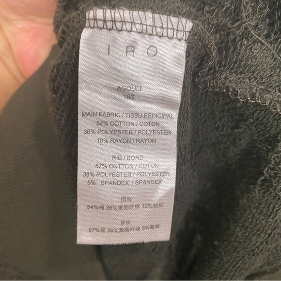 Iro Agouli Zip Up‎ Hoodie Sweater Sz S Charcoal Dark Green Distressed Trashed - Picture 5 of 8